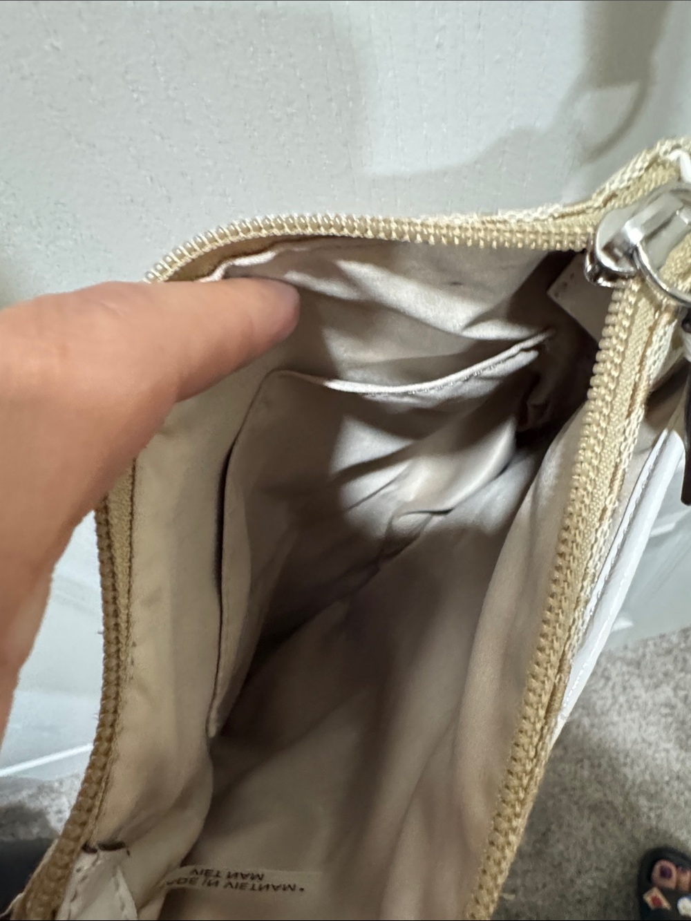 Coach Signature File Crossbody Bag Khaki White Snake Embossed Trim - Picture 7 of 11
